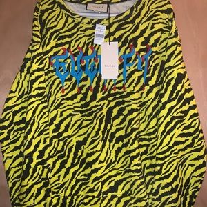 Gucci oversized fit   tiger cotton print jersey